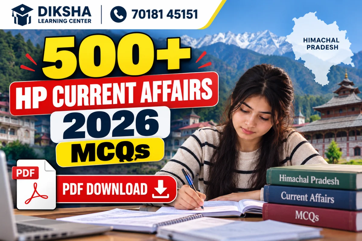 500+ HP Current Affairs 2026  MCQs PDF Download (Hindi/English) - Last 10 Months MCQs
